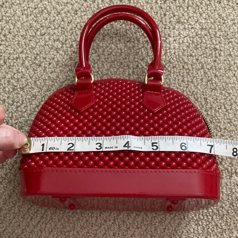 Girls’ Plastic Red Mini Bag Handbag Toy with Top Handle EUC